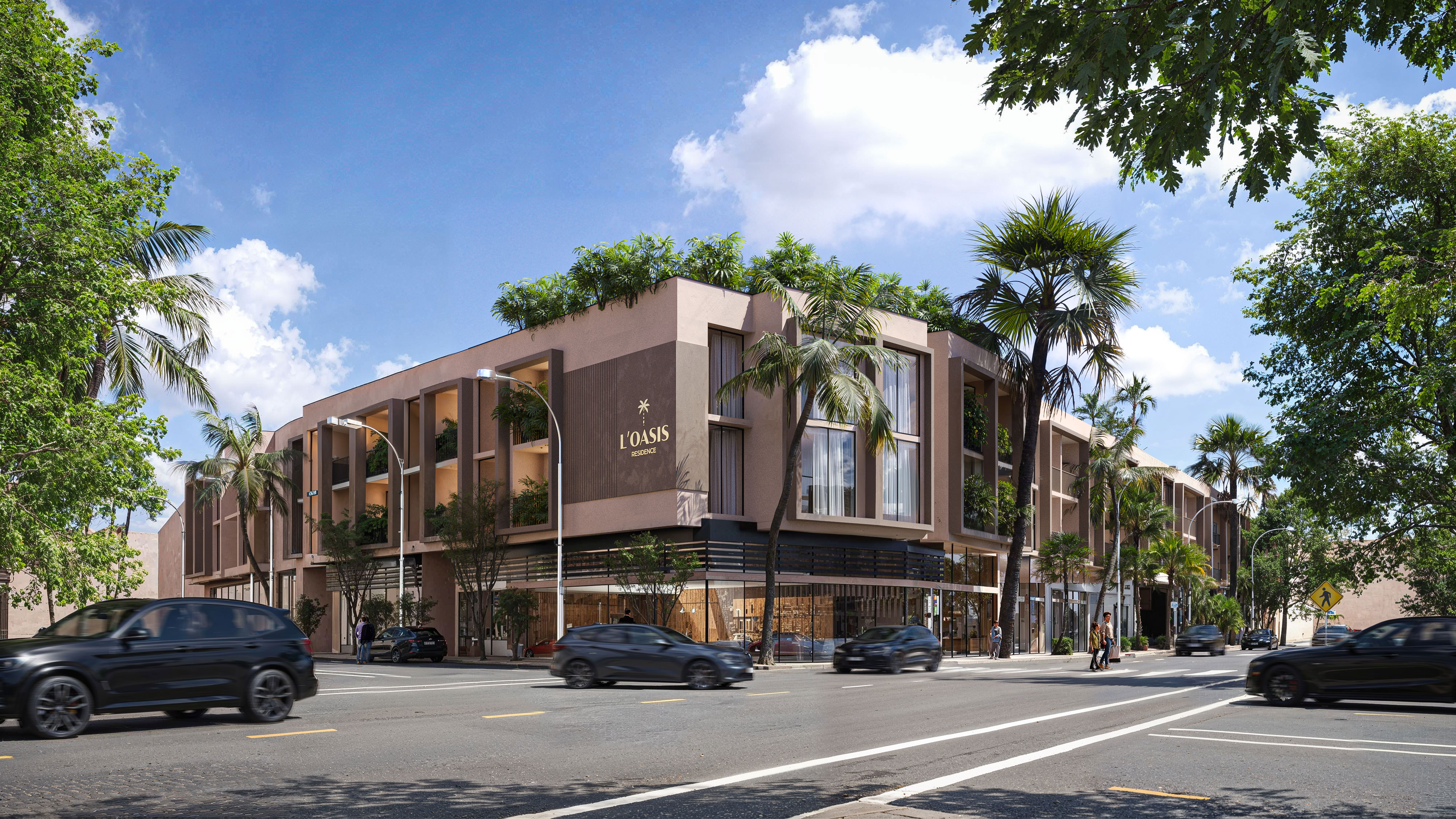 Oasis Résidence — residential exterior 3D rendering, sketch 24